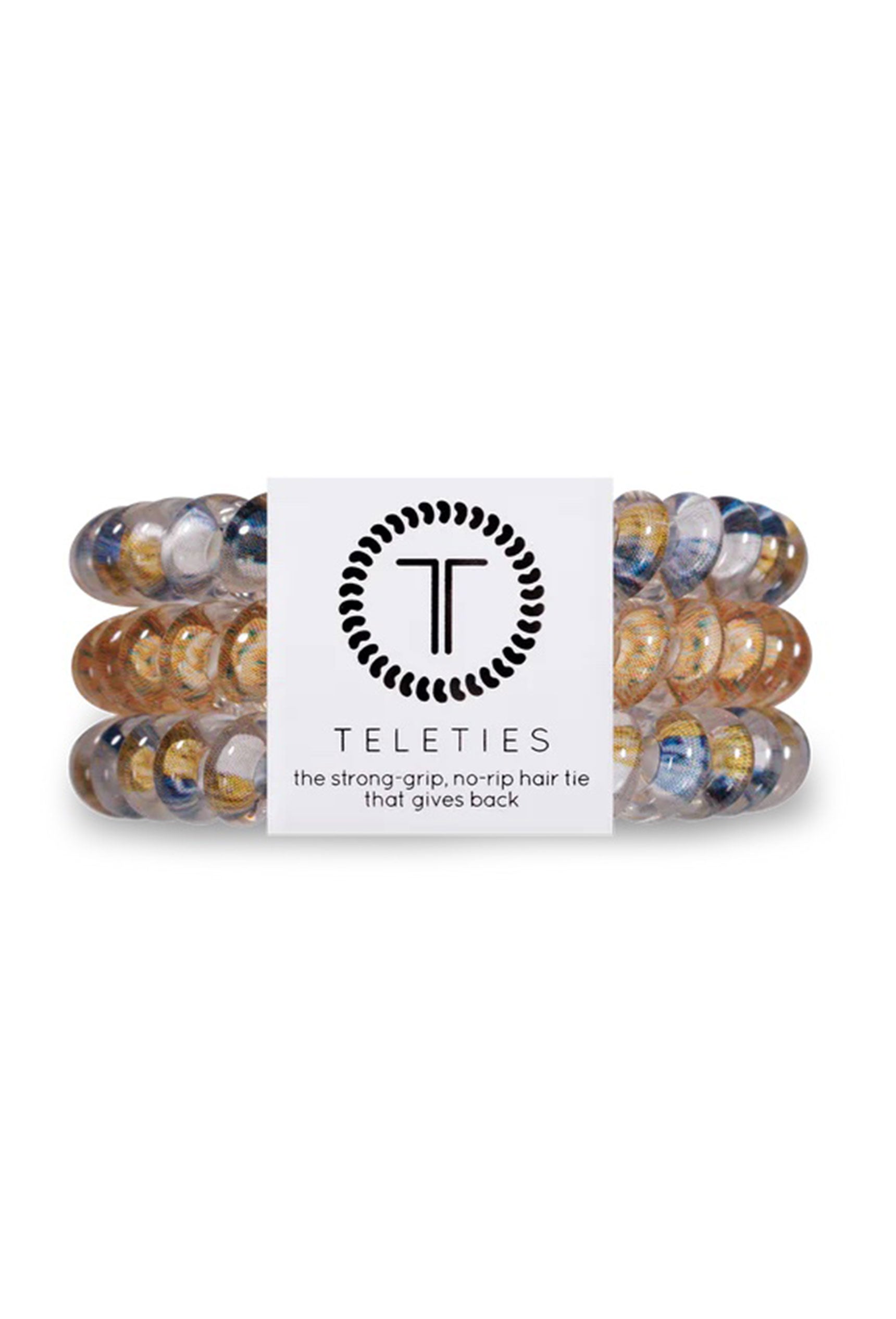 TELETIES Small Hair Ties - Knotted Up, set of three small teleties, blue and orange