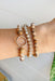 True To You Beaded Bracelet Set, faux wood look, tan beads, set of 3, stretch