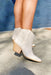 Vaca Pearl Western Boots, cream short western boots with pearl details