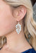 Whimsical Palm Leaf Earring in Silver, palm leaf drop earrings, silver
