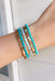 Willa Bracelet Set in Turquoise, set of 5 bracelets, turquoise, multi colored, white and gold beads, pull on styling