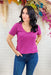 Z SUPPLY Pocket Tee in Berry, berry colored tee, front pocket, v-neck detail