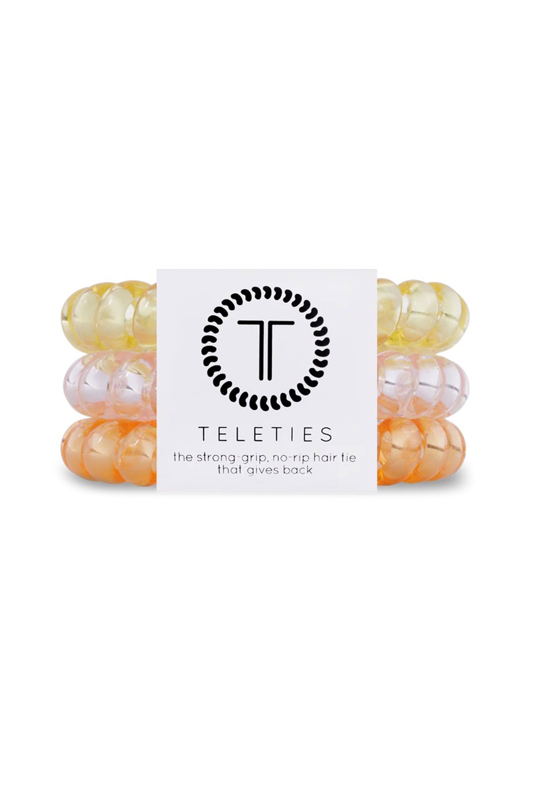 TELETIES Large Hair Ties - Cozumel, set of 3, one yellow, one pink, one orange