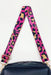 Crossbody Bag Shoulder Strap in Pink Leopard, pink bag strap, black and brown leopard print, adjustable, gold detailing