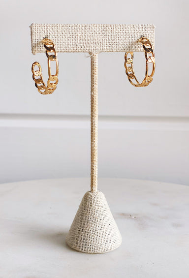 Mini Gold Chain Link Hoop Earrings, gold chain link braided hoop earrings