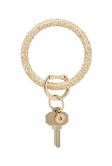 O-Venture Silicone Key Ring in Gold Rush Cheetah, gold and white cheetah print key ring, silicone